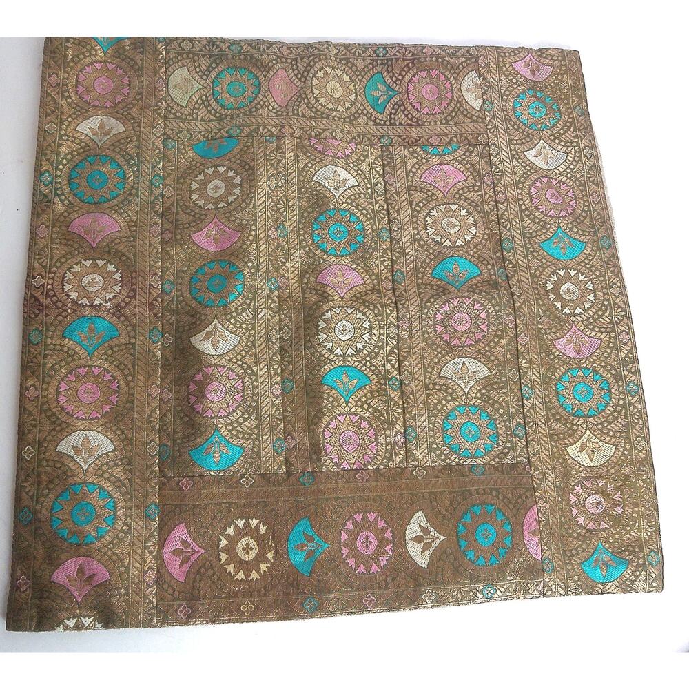 Vintage Sen Sation  Indian Brocade Silk Pillow Cover Case Boho Home Decor New